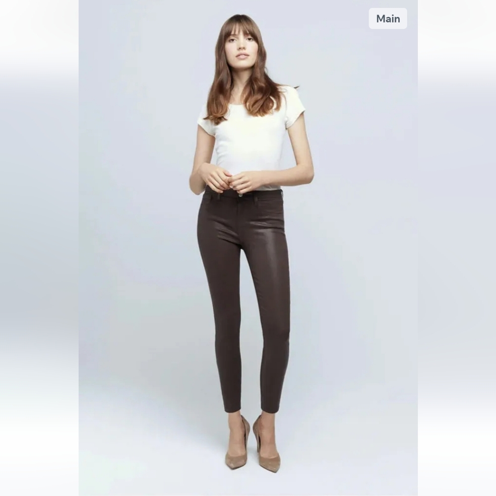 L'AGENCE Marguerite Chocolate Coated High Rise Skinny Jeans Size 24